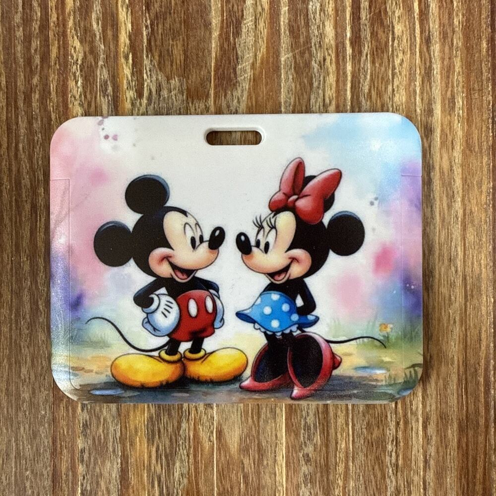 Mickey and Minnie Mouse Badge ID Holder